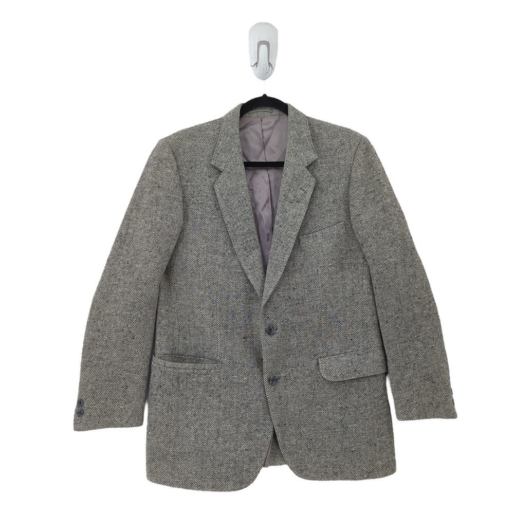 Magee Men 40R Fairline Blazer Jacket Gray Donegal Tweed Herringbone Speckle VTG